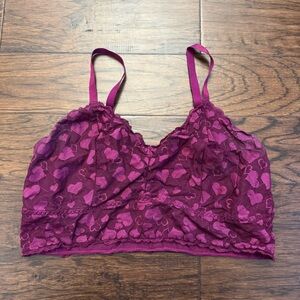 Torrid Curve unlined heart printed mesh lace bralette